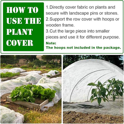 Plant Covers Freeze Protection, 10ft×33ft Reusable Rectangle Frost Protection Floating Row Cover