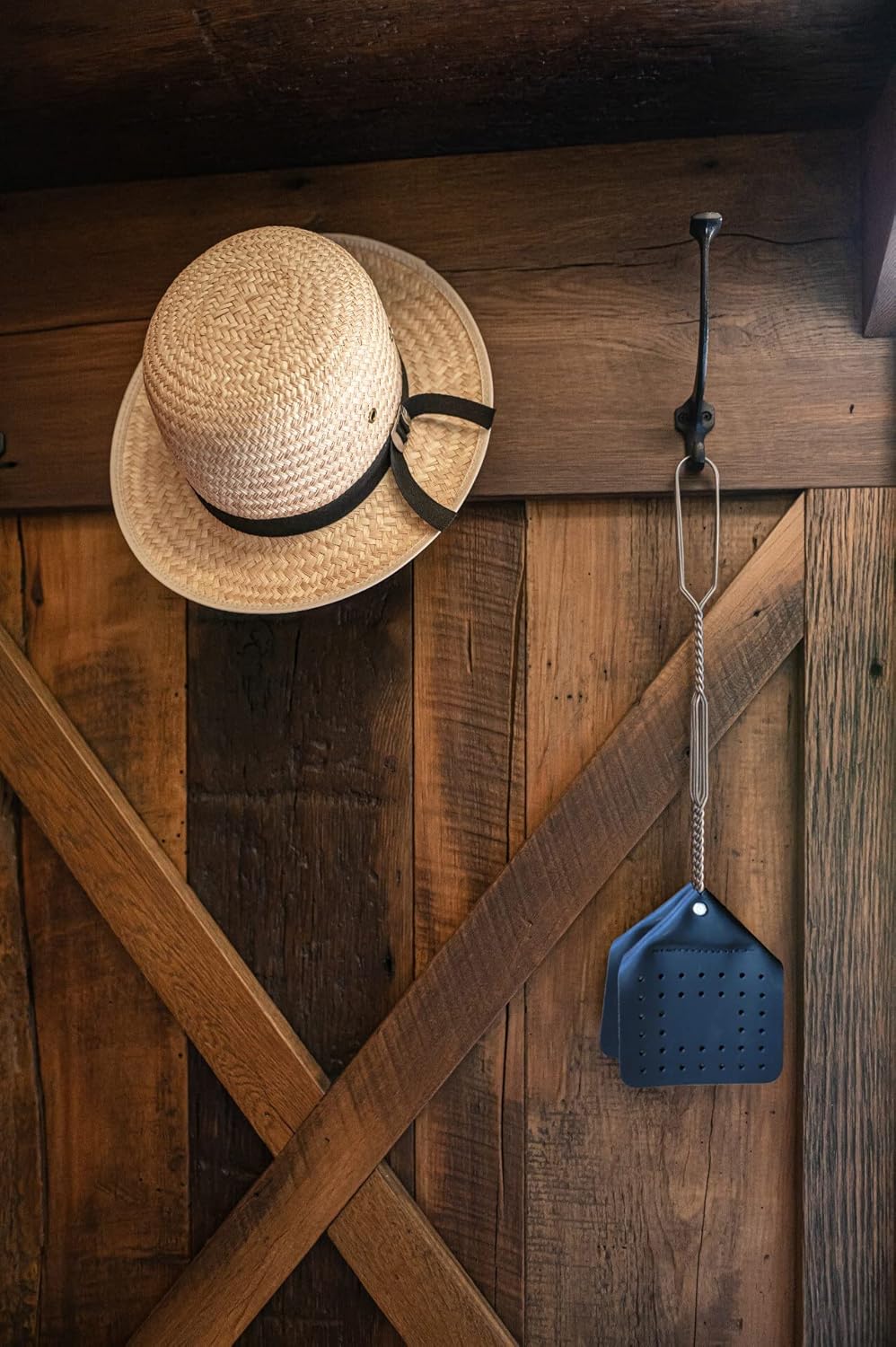 Leather Fly Swatter Set (1 Pack) – 17” Amish-Made Fly Swat w/Real Leather Paddle – Fly Swatters