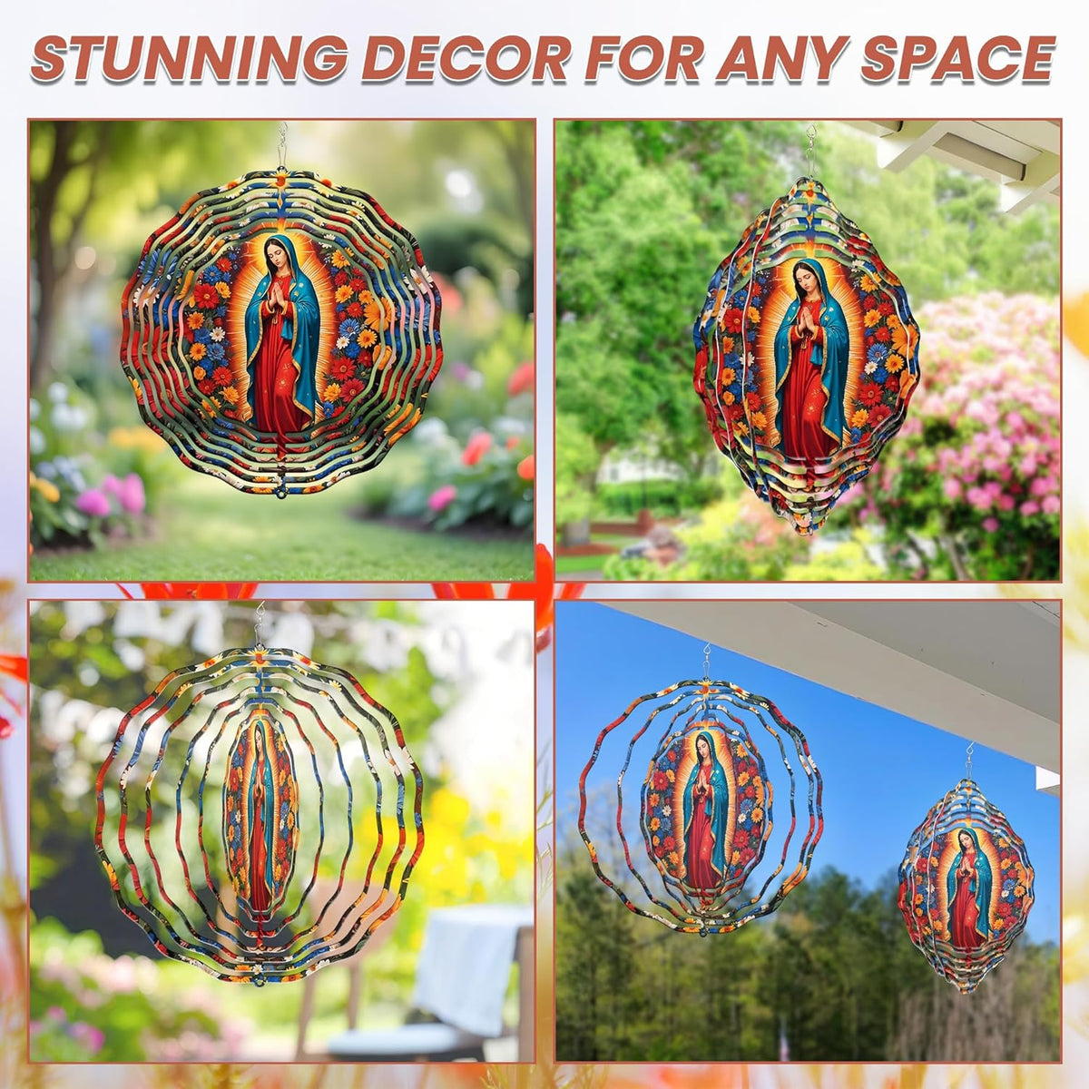 FLAGWIX Christmas Christian Gifts for Women Faith - Virgen de Guadalupe 3D Stainless Steel Metal