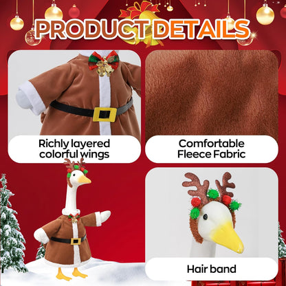 Christmas Porch Goose Outfit for Large 23" High Cement or Plastic Goose Statue, Yard Goose Cloths