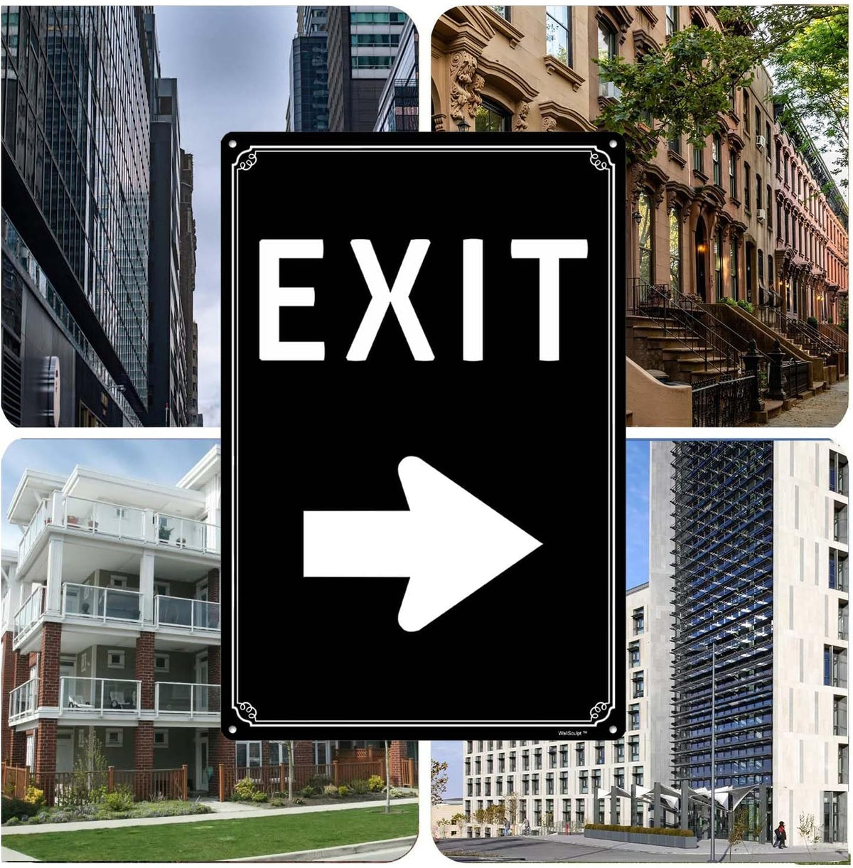 8x12" Exit Sign With Left Arrow - High-Intensity Aluminum Parking Lot Sign, Weatherproof &