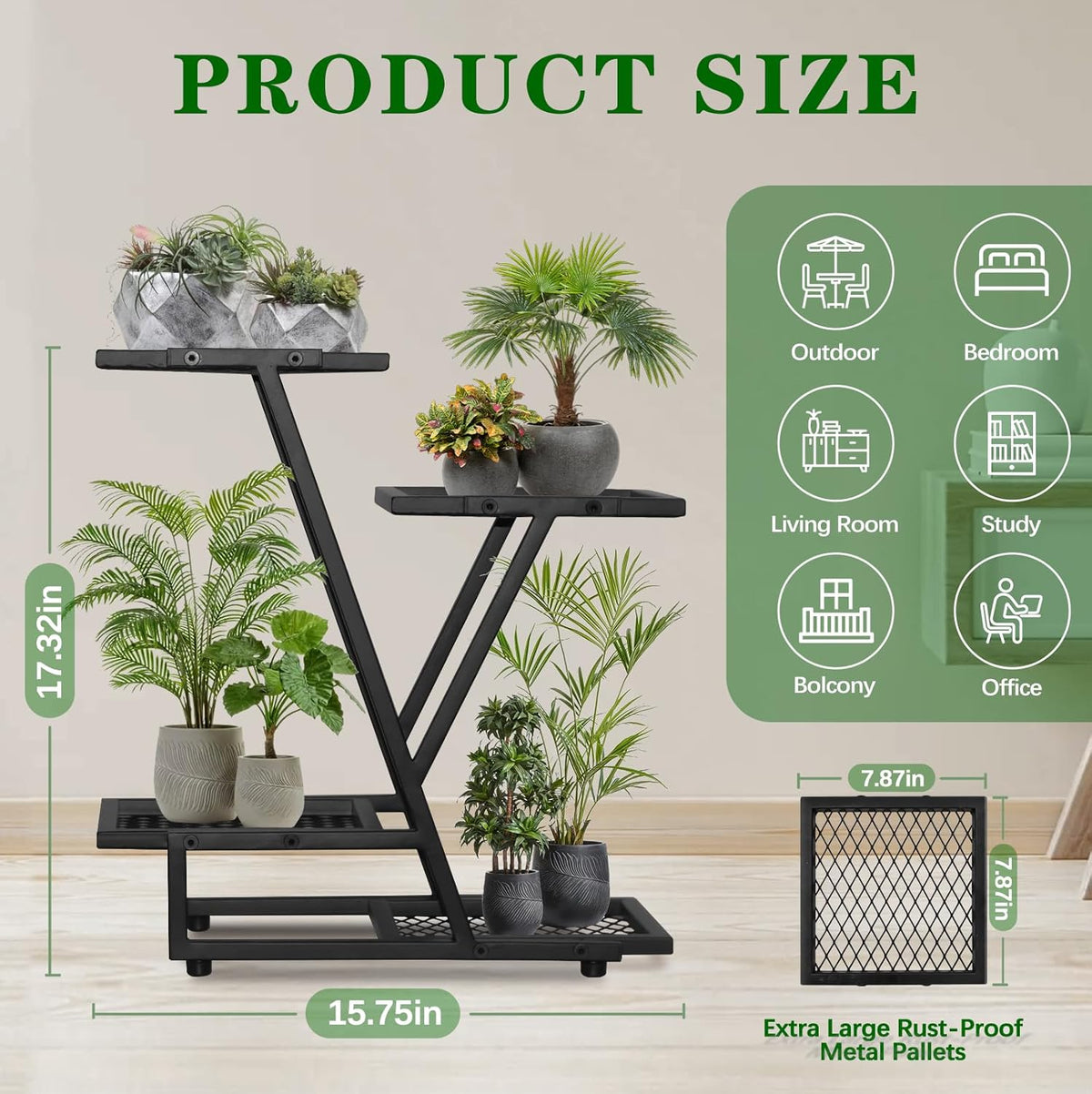 2Pack，4Tier plant stand，outdoor plant stands for patio，Planter Display ShelvingIndoor