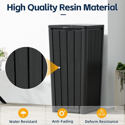 Outdoor Trash Can 23 Gallon Garbage Can with Lid Waterproof Resin Garbage Patio Waste Bin for