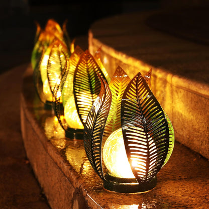 Solar Garden Lights Outdoor Decorations Garden Decor,Crackle Globe Glass,Gardening Gifts Waterproof