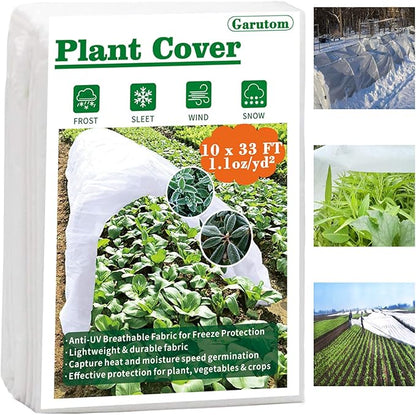 Plant Covers Freeze Protection 10ft x 33ft 1.1 oz Frost Cloth Plant Freeze Protection, Frost