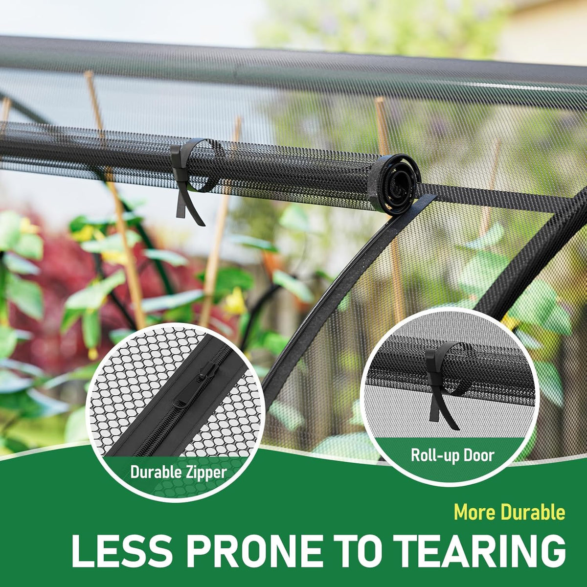 SPECILITE 98x49x49in Garden Plant Netting Mesh Cover for Raised Bed with Roll-up Zipper Door for