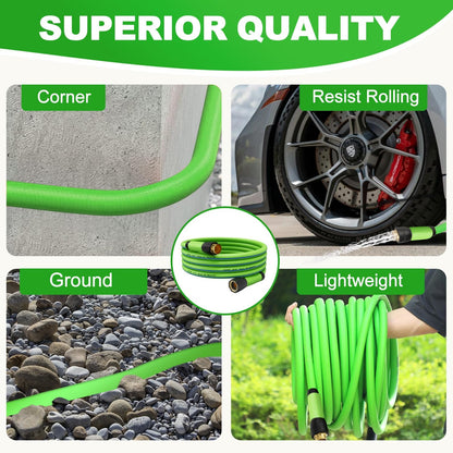 YOTOO Heavy Duty Hybrid Garden Hose 5/8-Inch by 50-Feet 150 PSI Water Hose, Kink Resistant