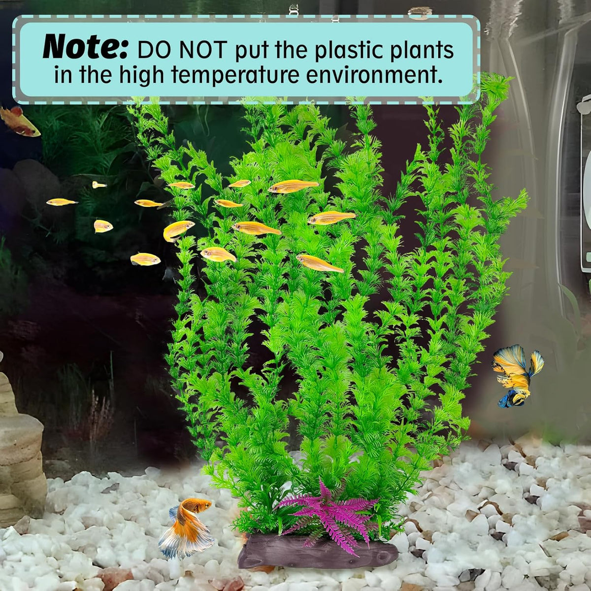 Hamiledyi Aquarium Plastic Plants Aquarium Decor Artificial Fish Tank Plants,Tall Fish Tank