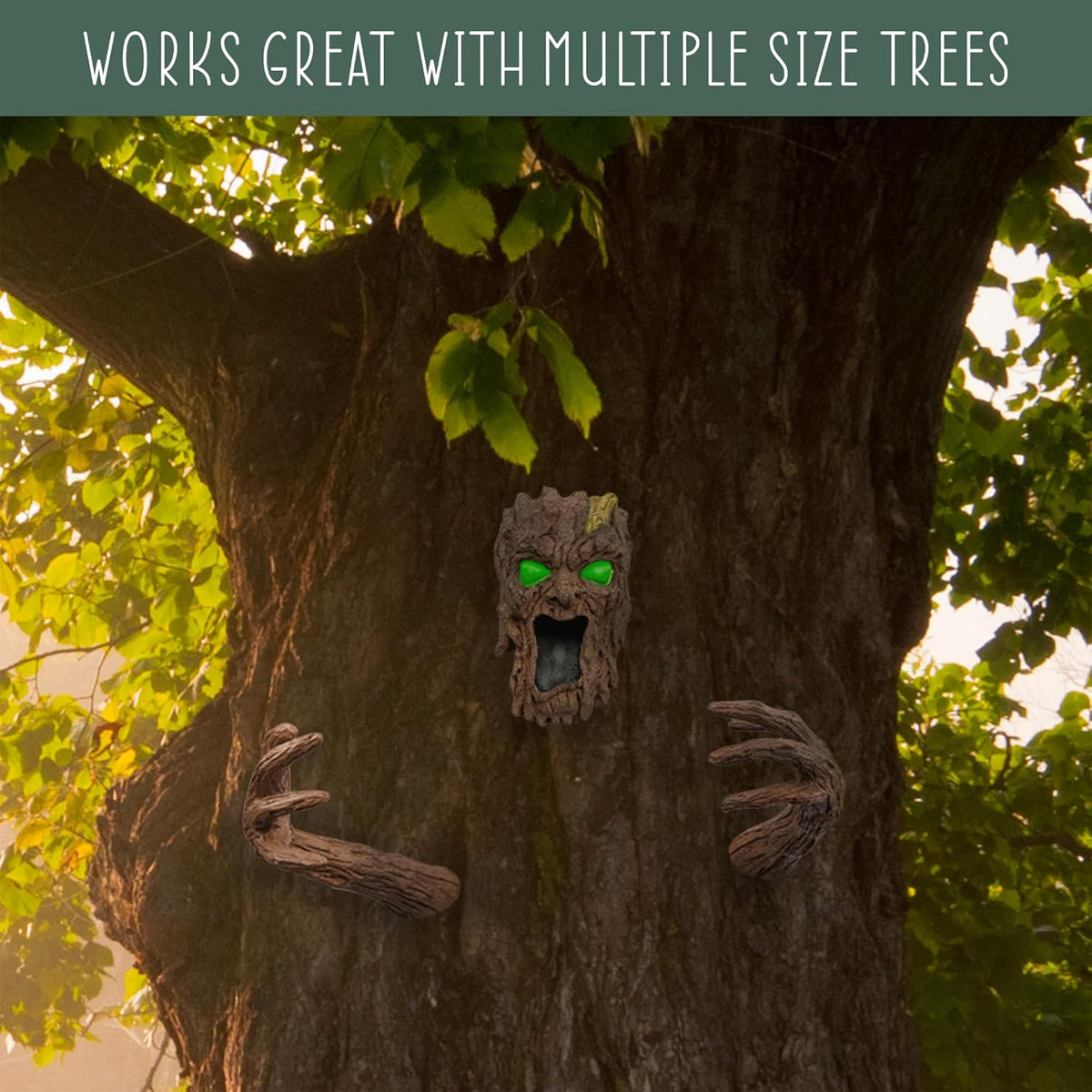 Tree Bark Monster Yard Decor, Bark Face Tree Person Decor for Garden and Halloween