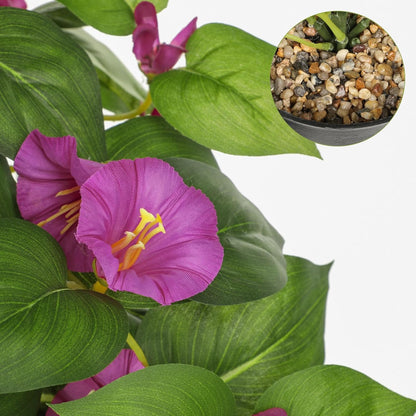 Briful Artificial Hanging Flowers in Pot 25.6" Faux Silk Morning Glory Flower Vine with Cascading