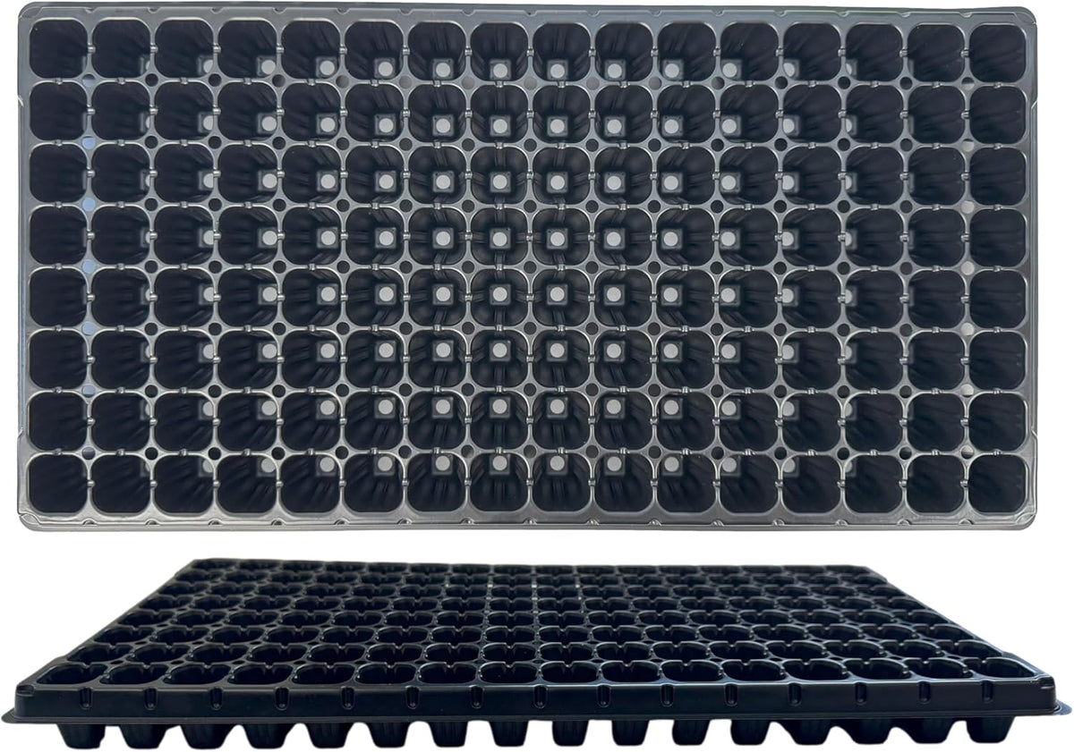 128 Cell Seedling Plastic Nursery Trays, 10 Pack, Thick Durable Germination Plug Trays, 1280 Cells