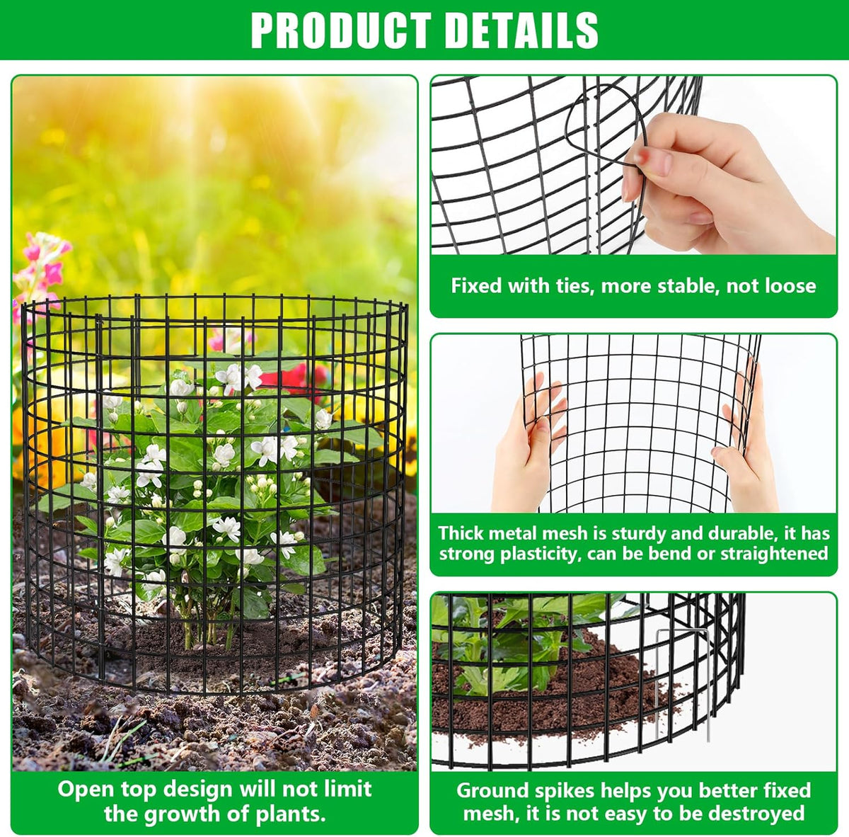 10 Pack Plant Protector from Animals, 13x12 inch Wire Plant Cages Mesh Plant Cage Garden Plant