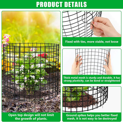 10 Pack Plant Protector from Animals, 13x12 inch Wire Plant Cages Mesh Plant Cage Garden Plant