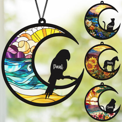 Personalized Pet Memorial Suncatchers Custom Name Passing Away Remembrance Keepsake for Loss of