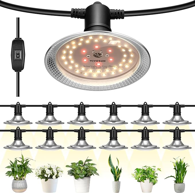 VIVOSUN Outdoor LED Grow Lights, Waterproof String Grow Light, Full Spectrum Plant Growing Lights