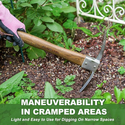 Haliaeetus Pick Axe, Stainless Steel Mattock with Sharp Pick and Cutting Edge for Breaking up Heavy