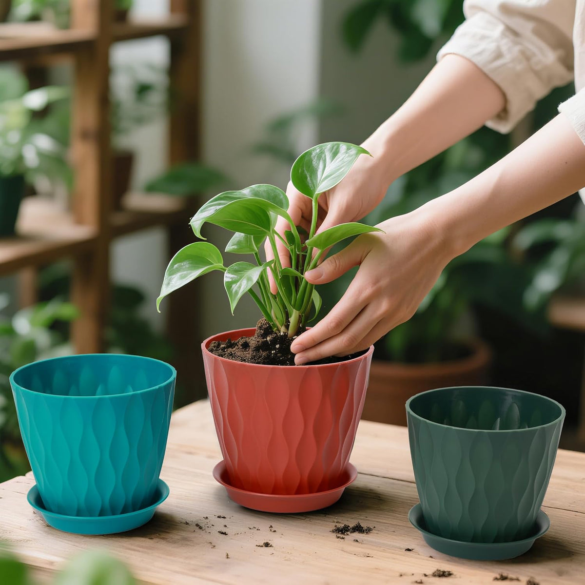 GARDIFE 7/6.5/6/5.5/5/4.5/4 inch Plant Pots, 7 Pack Flower Pots Indoor Outdoor, Planters with