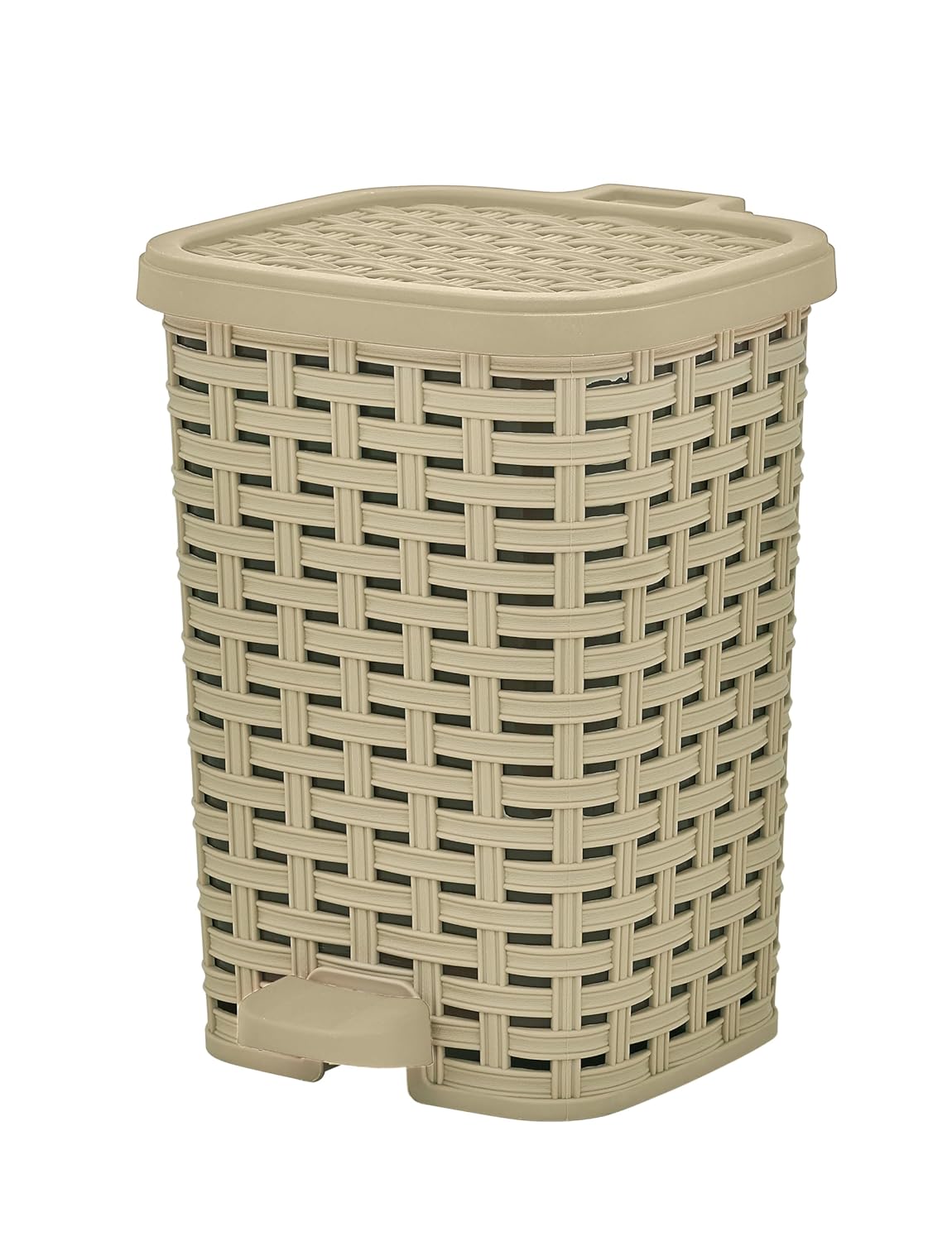 Small Outdoor Trash Can with Lid for Dog-Poop 1.5 Gallon/6 L Mini Plastic Garbage Can with Foot