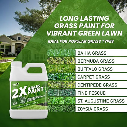 32oz 2X Green Grass Paint for Lawn, Ideal Turf Paint & Green Lawn Spray to Renew Discolored Lawns