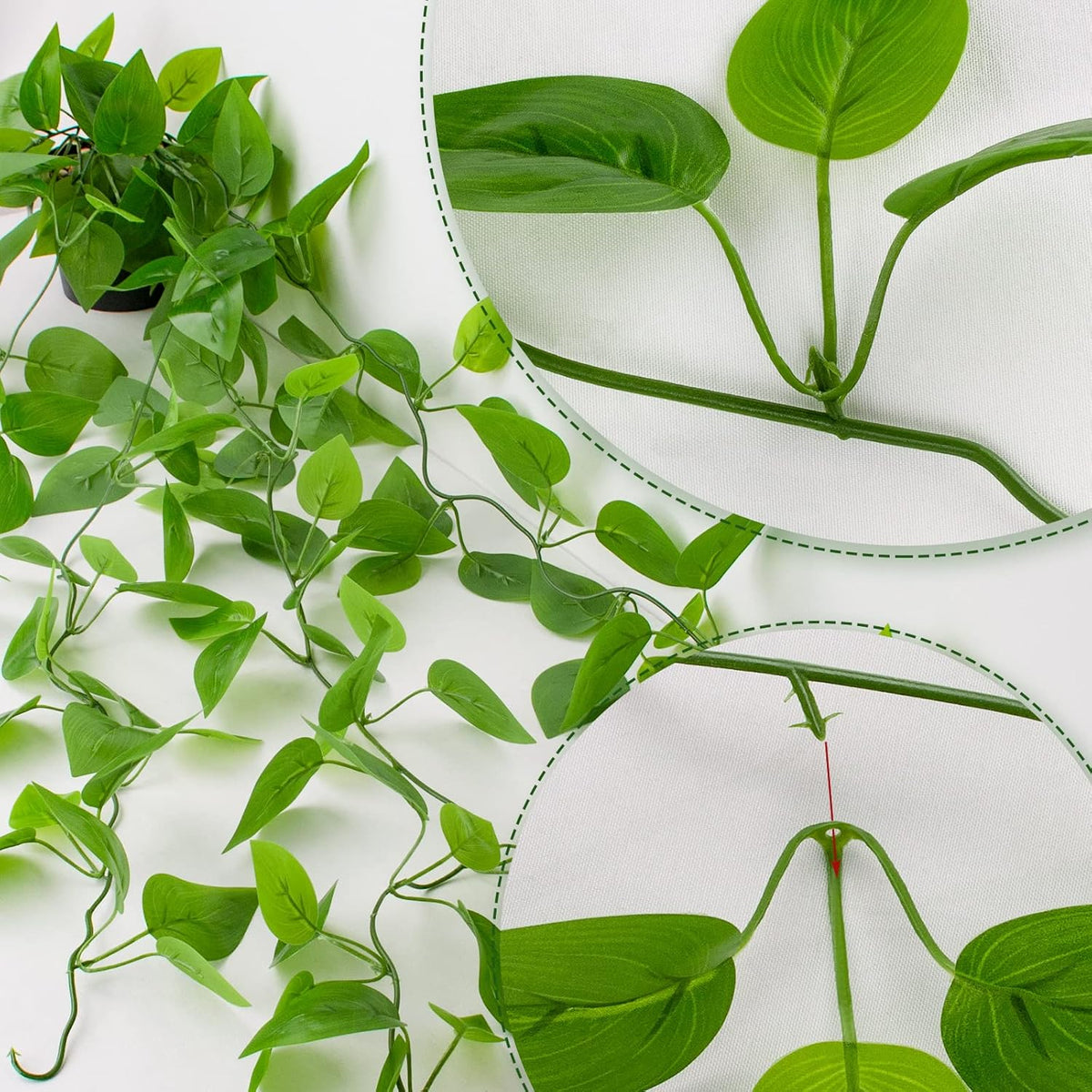 LOYWREE 3 Pack Small Artificial Hanging Plants with Faux Ivy Vine and Hanging Pothos 39Inch Fake