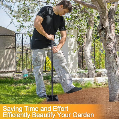 Acostop Heavy-Duty Steel Tamper, 10x10 Inch Laborsaving Ergonomic Hand Soil Tamper, Garden