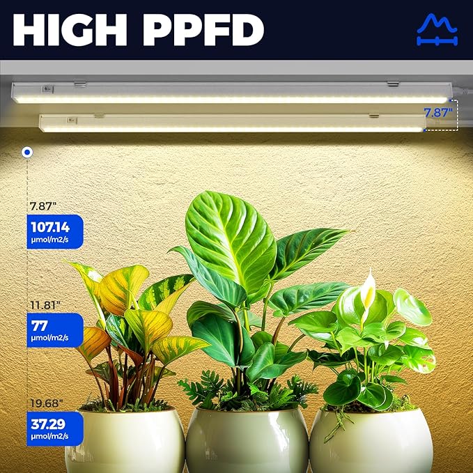 Barrina T5 Grow Lights, Full Spectrum, 2ft 80W (8 x 10W, 500W Equivalent), LED Grow Light Strip for
