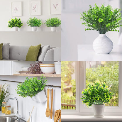 Ouddy Decor 6 Bundles Artificial Greenery Stems Mixed Fake Plastic Plants Eucalyptus Rosemary Faux