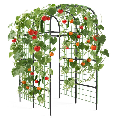 Metal Garden Arch Trellis, 7.3Ft Black for Raised Beds, Plant Support for Cucumbers & Climbing