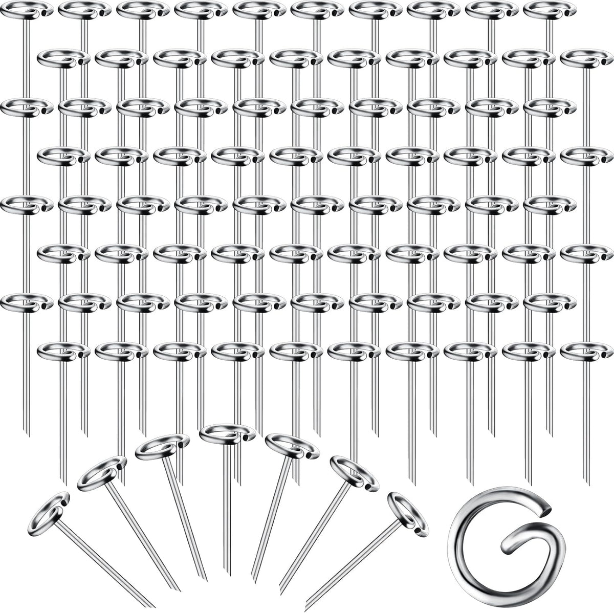 Therwen 100 Pcs Circle Top Landscape Pins Bulk Garden Landscape Staples Galvanized Heavy Duty