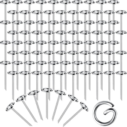 Therwen 100 Pcs Circle Top Landscape Pins Bulk Garden Landscape Staples Galvanized Heavy Duty
