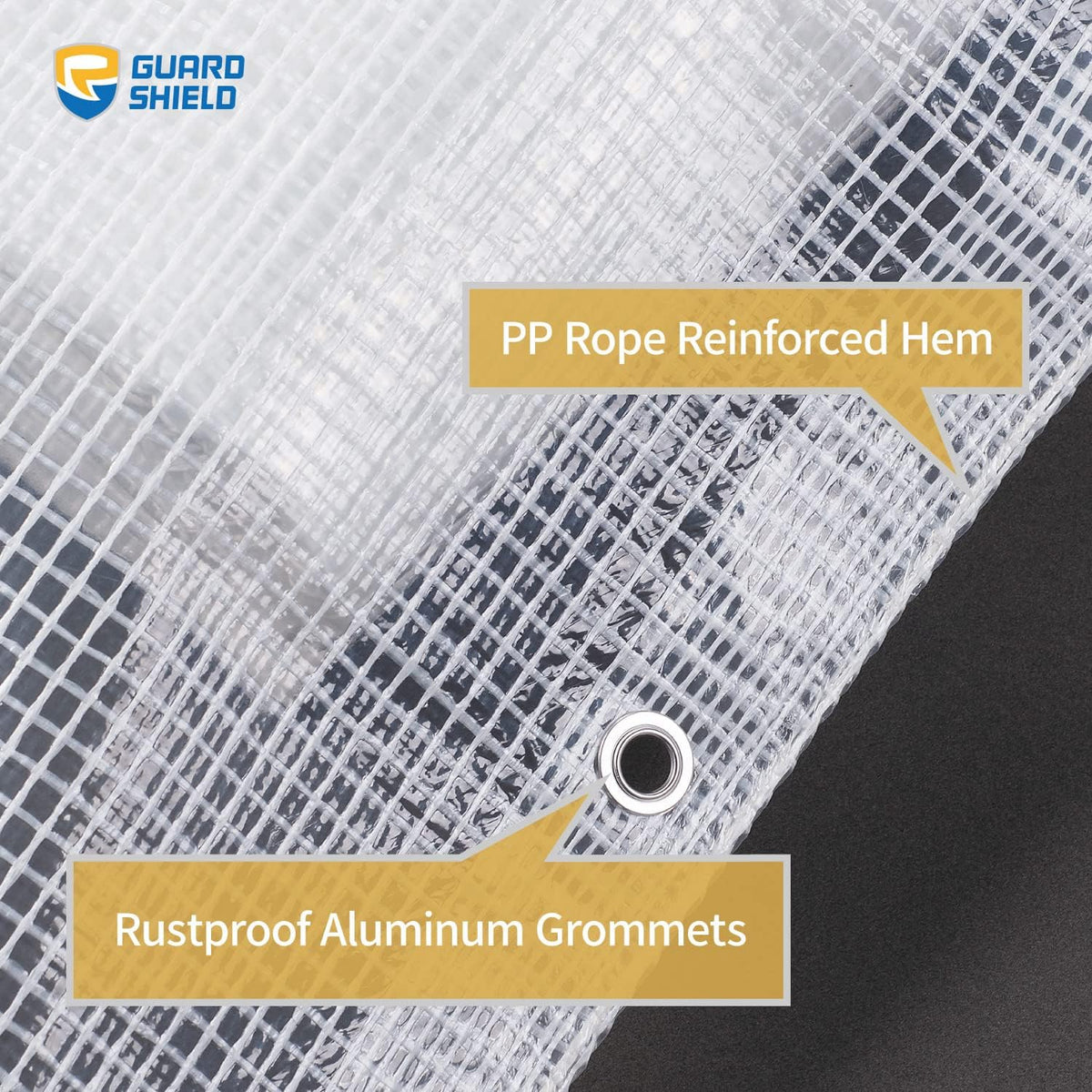 GUARD SHIELD Clear White Tarp Heavy Duty 12x16 Feet Waterproof for Greenhouse Outdoor Garden Poly