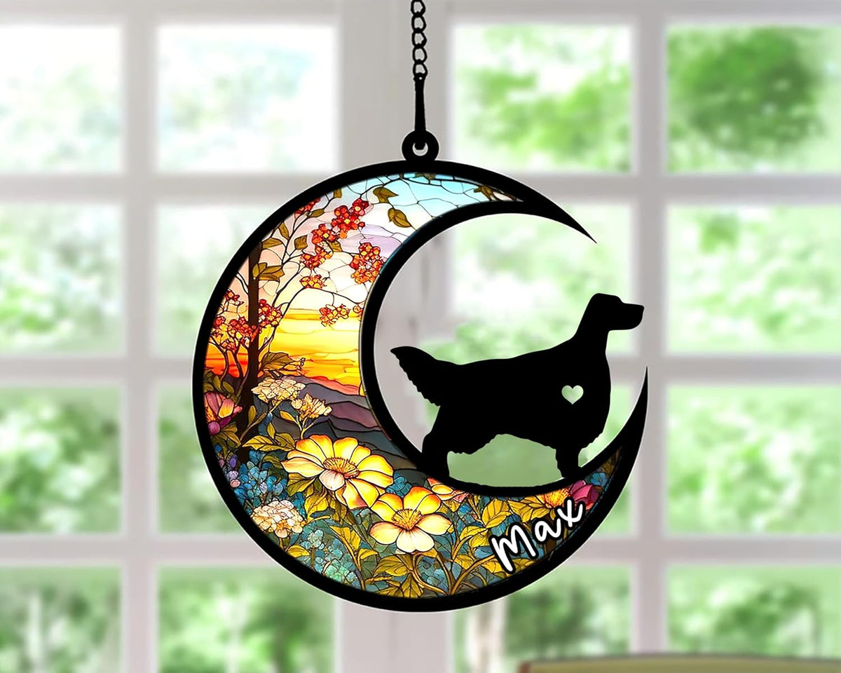Personalized Dog Memorial, Custom Name English Setter Dog Christmas Ornament with Name, Custom