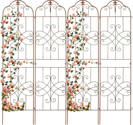 hogardeck 4 Packs 84 * 19 inch Metal Garden Trellis for Climbing Plants Outdoor,Heavy Duty,Coating