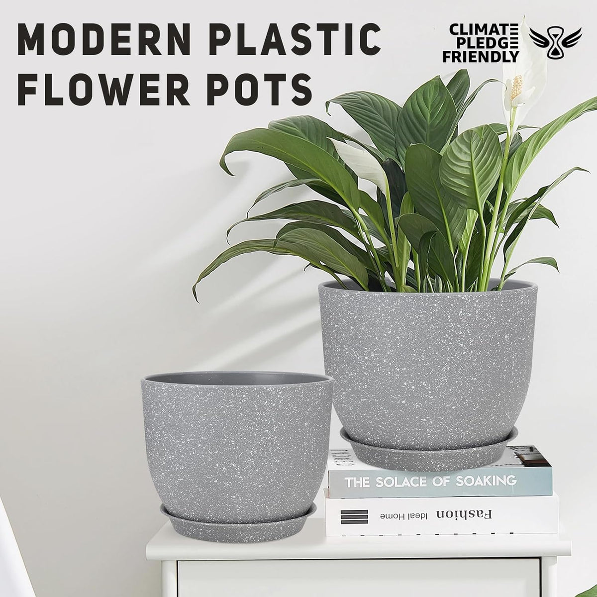 Plant Pots 12/10/9 inch Set of 3, Flower Pots with Multi Mesh Drainage Holes, Large Planters for