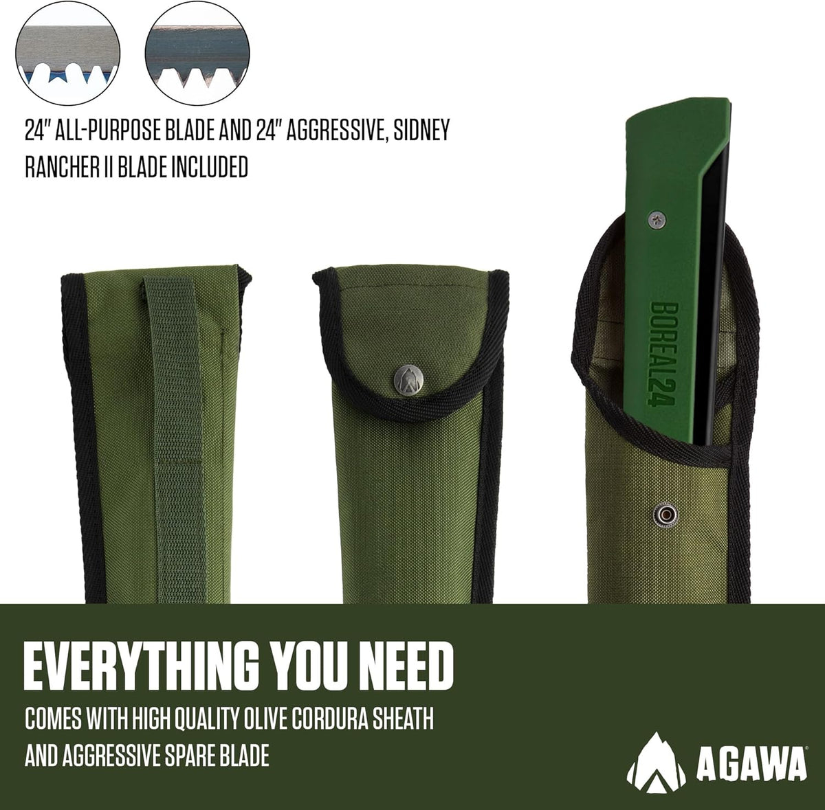 AGAWA - BOREAL24 Tripper Kit - Includes 24" Folding Saw, Nylon Carrying Case, 24" All-Purpose & 24"
