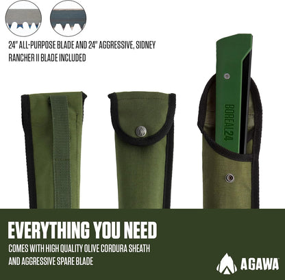 AGAWA - BOREAL24 Tripper Kit - Includes 24" Folding Saw, Nylon Carrying Case, 24" All-Purpose & 24"