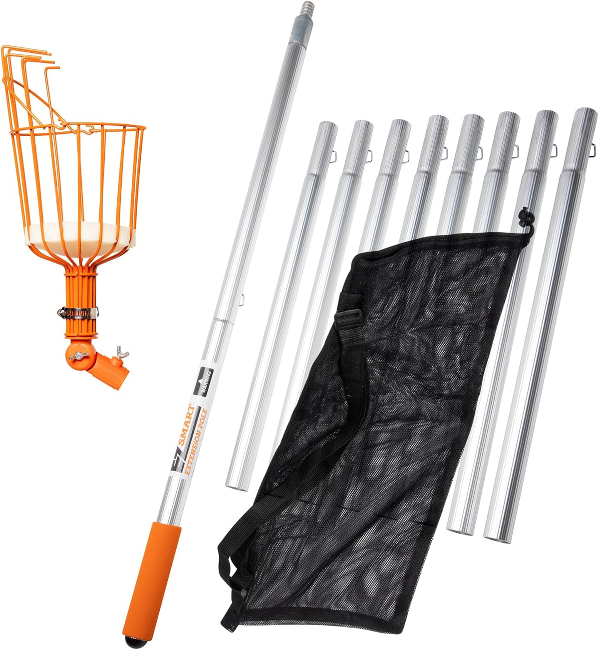 21ft Reaching Fruit Picker with Lightweight Rigid Pole – Patented Compact Foldable Design with