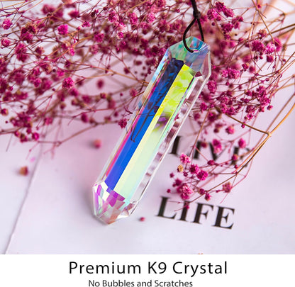 HDCRYSTALGIFTS 3 Pack 5" Large Crystal Sun Catcher Prisms for Windows, AB Colored Suncatcher