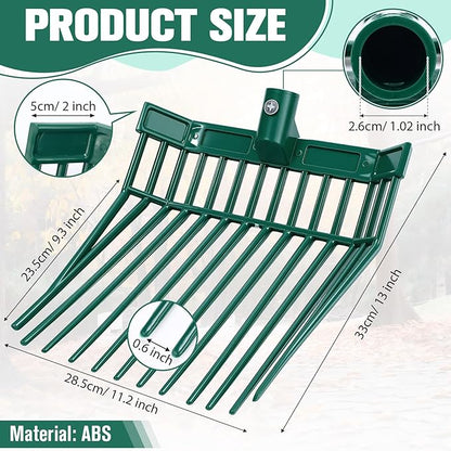Lasnten 6 Pack Manure Fork Replacement Heads 12 Tines Heavy Duty Pitchfork Heads with Screws & Nuts