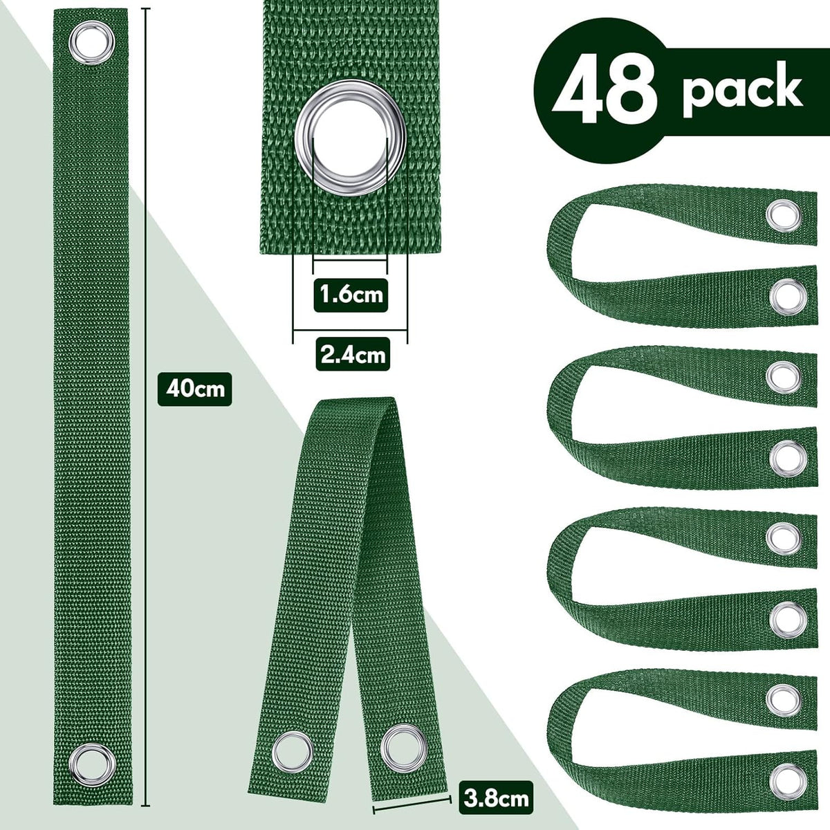 48 Pcs 15.74 Inches Tree Straps for Staking with Grommet Heavy Duty Young Tree and Plant Supports