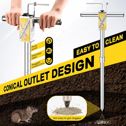 Gopher & Mole Bait Applicator, Stainless Steel Gopher/Mole/Vole Killer, Durable and Removable