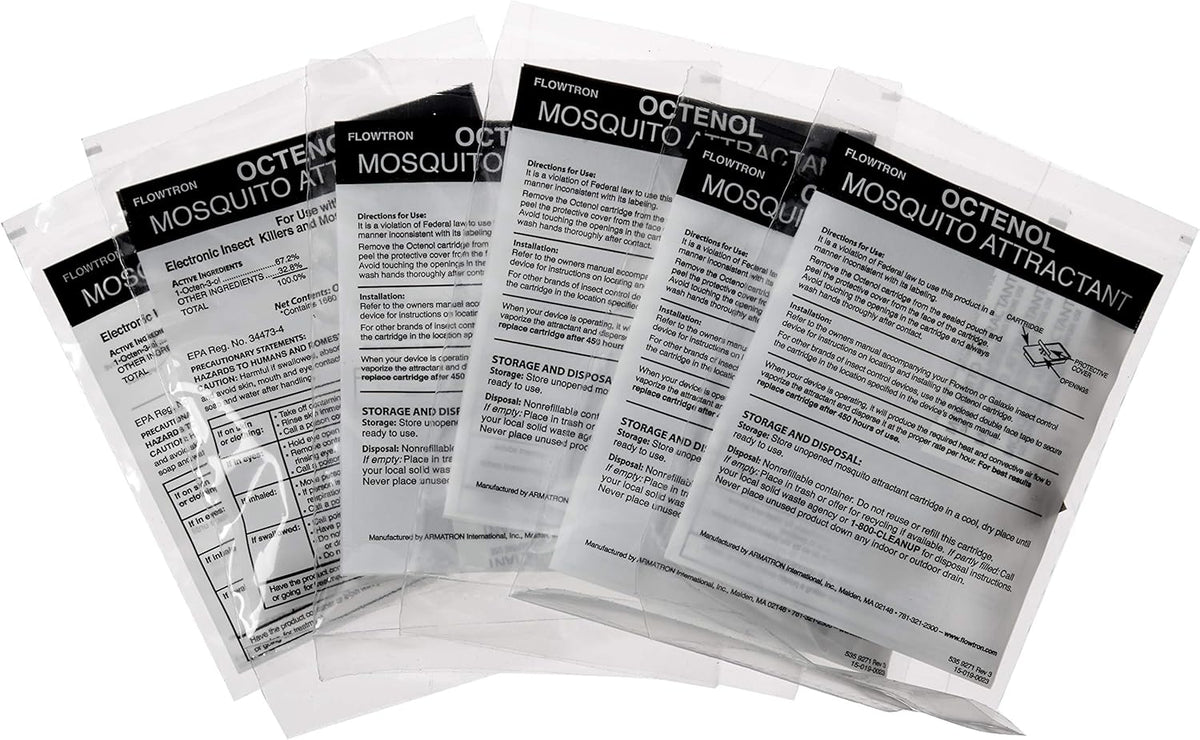 Flowtron MA-1000 Octenol Mosquito Attractant Cartridges (6-Pack), Compatible with BK-15, BK-40
