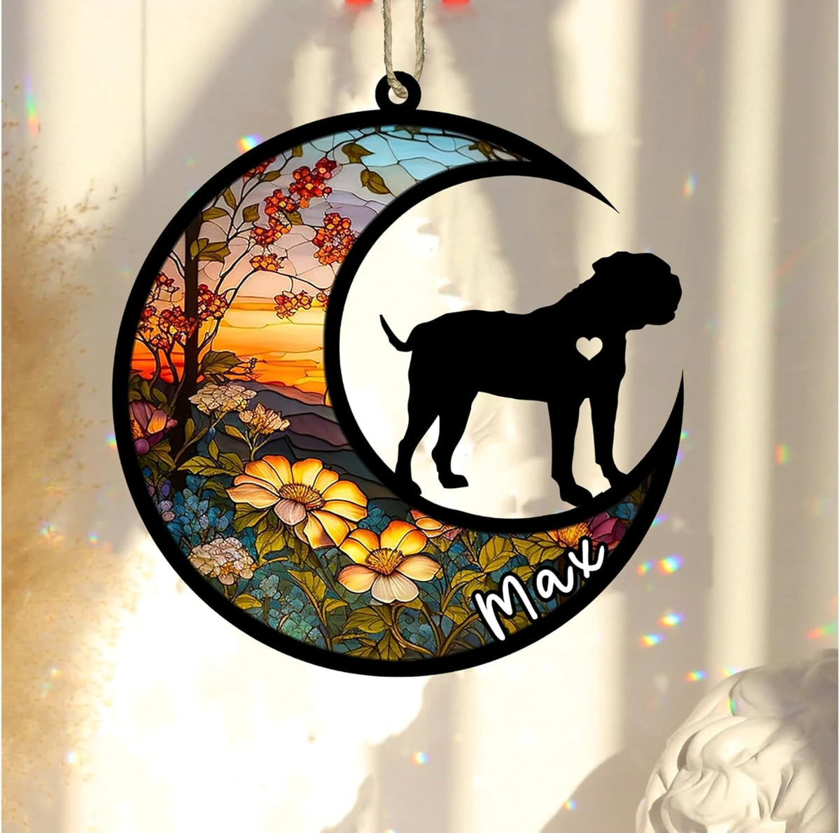 Personalized Dog Memorial, Custom Name American Bulldog Dog Christmas Ornament with Name, Custom