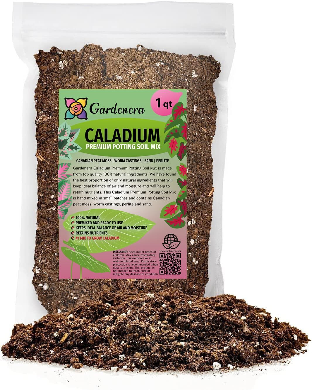 Gardenera Premium Caladium Plant Potting Mix - Crafted for Vibrant Growth and Striking Color - 1