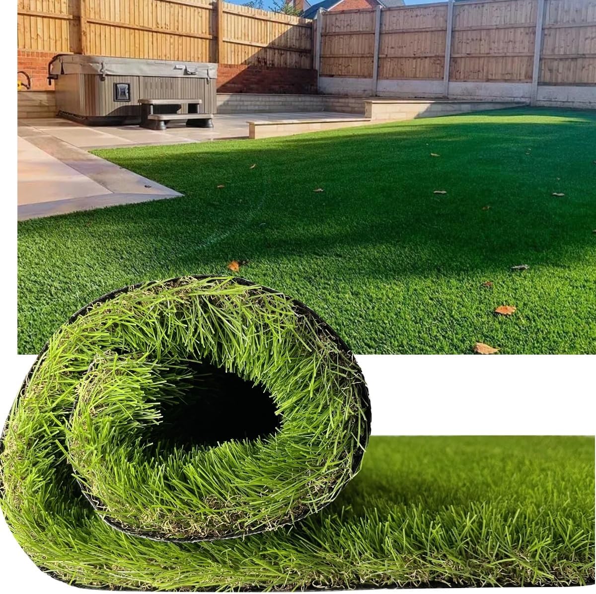 Petgrow Luxurious Artificial Grass Realistic Turf 7 X 39 Feet,1.57 Inch Pile Height Ultrathick