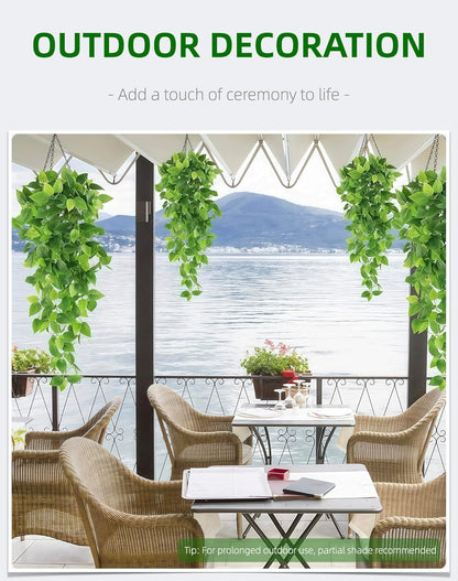 2 Pack Artificial Hanging Ivy Plants (3.6ft) - Fake Vine Greenery for Indoor/Outdoor Decor, Wedding