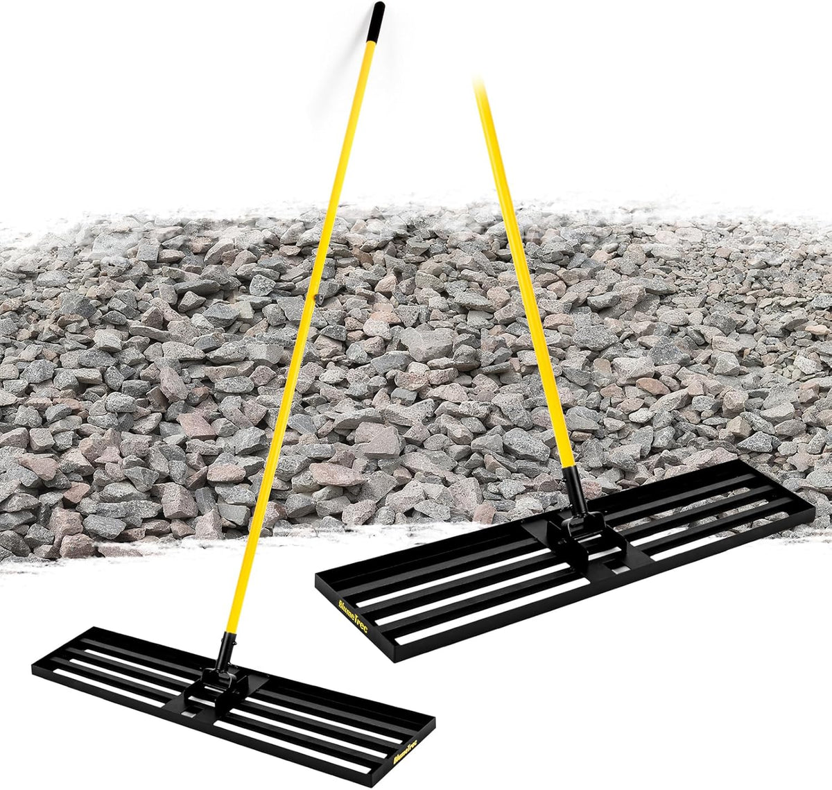 Lawn Leveling Rake, 45"x10" Heavy Duty Sand Leveling Tool with 7FT Long Handle, Steel Golf Rake for