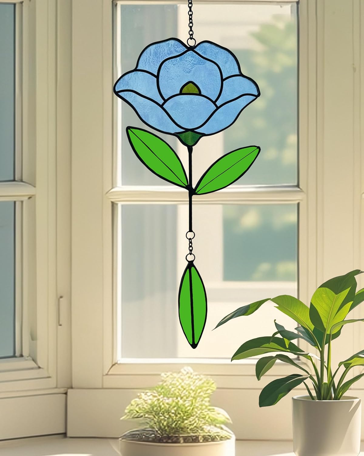 Flower Suncatchers, Stained Glass Window Hangings, Garden Suncatchers for Window and Wall Decor