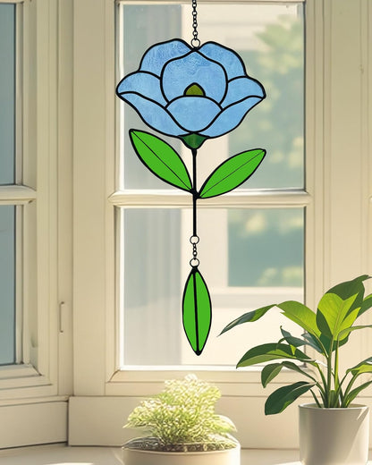 Flower Suncatchers, Stained Glass Window Hangings, Garden Suncatchers for Window and Wall Decor