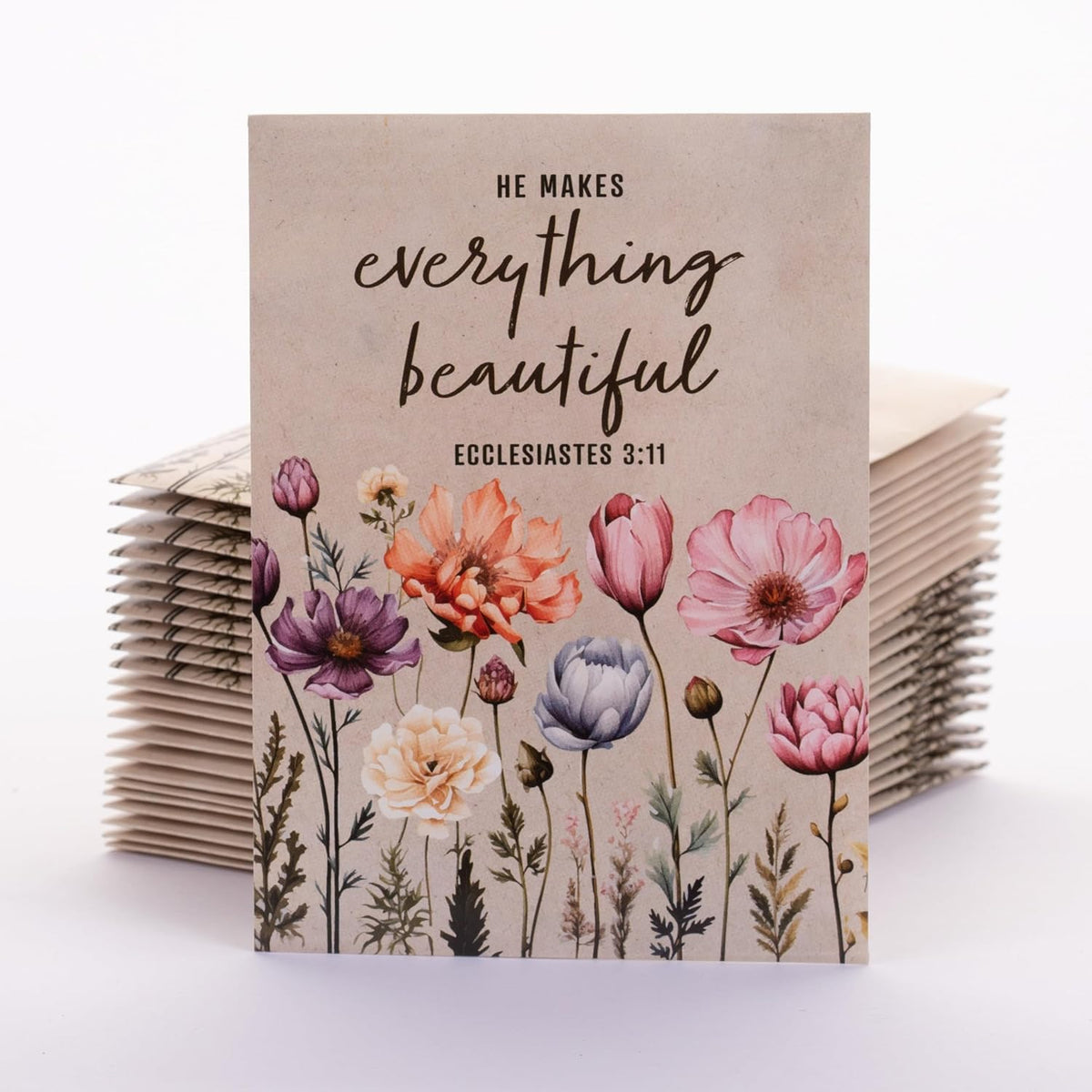 He Makes Everything Beautiful - Pollinator Wildflower Mix Seed Packets - 25 Seed Packs - Perfect